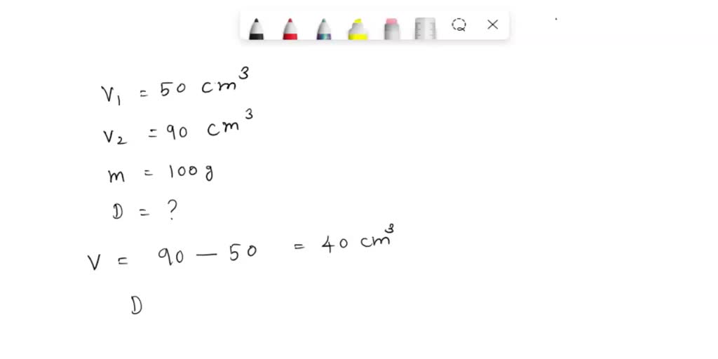 SOLVED vi. An object of mass 100g is immersed in water as shown in the