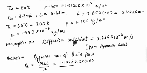 air-at-50-deg-c-and-1-atm-flows-over-the-surface-of-a-water-reservoir-at-an-average-velocity-of-23-ms-the-water-surface-is-061-m-wide-the-water-surface-temperature-is-estimated-to-be-30-deg-81276