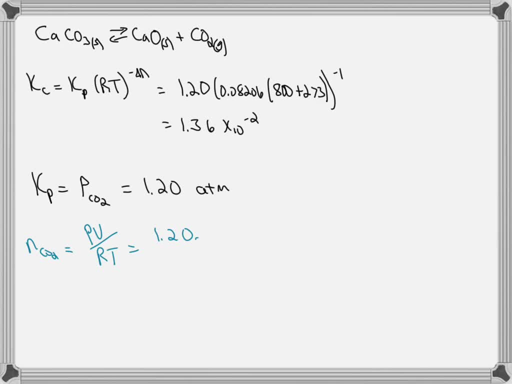 Solved: The Dissociation Of Calcium Carbonate Has An Equilibrium 