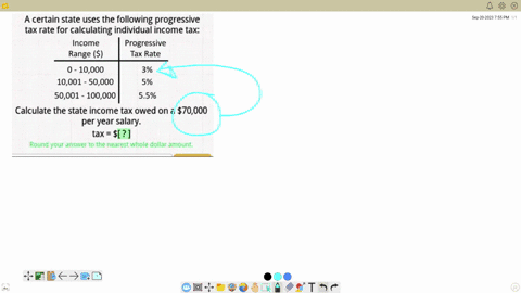 a-certain-state-uses-the-following-progressive-tax-rate-for-calculating-individual-income-tax-income-progressive-range-s-tax-rate-0-10000-3-10001-50000-5-50001-100000-55-calculate-the-state-41397