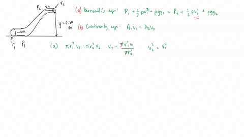 water-moves-through-a-constricted-pipe-in-steady-ideal-flow-at-the-lower-point-shown-in-the-figure-below-the-pressure-is-170-105-pa-and-the-pipe-radius-is-270-cm-at-the-higher-point-located-29732