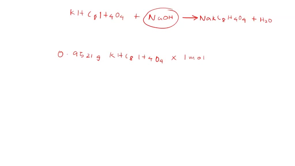 SOLVED: A solution of NaOH was standardized using solid KHP (fw = 204. ...