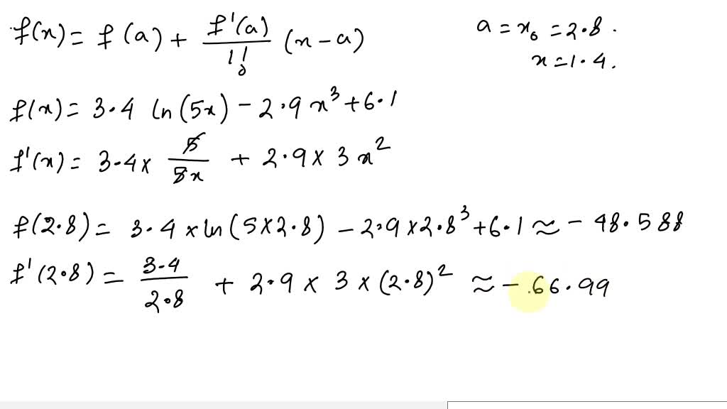 SOLVED: 5. Use zero- through fourth-order Taylor series expansions to ...