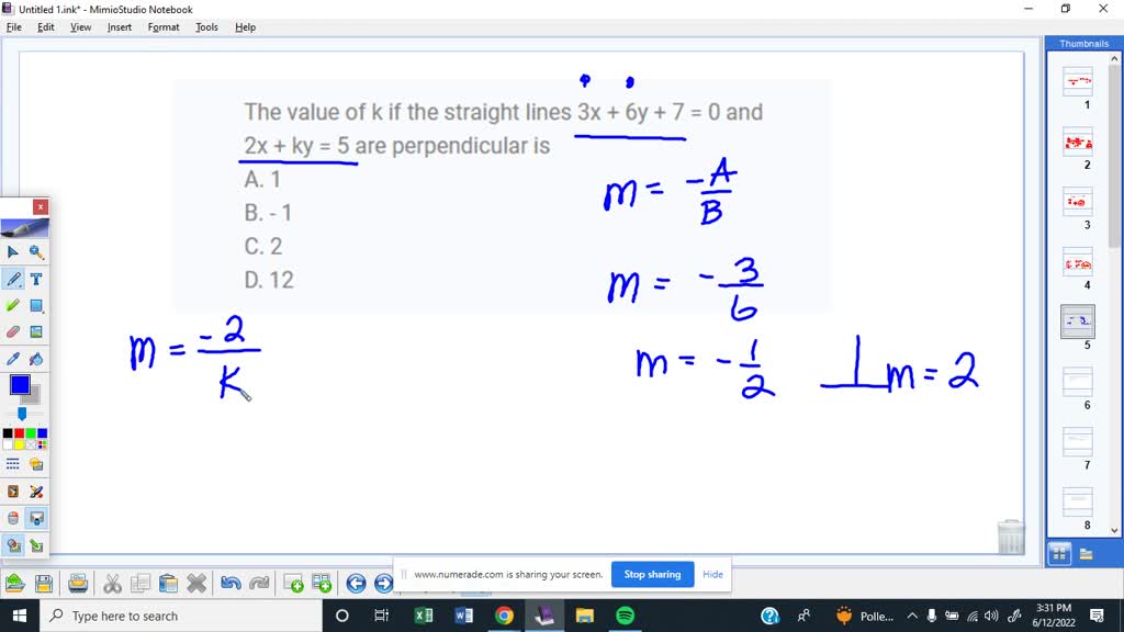 3x ky 7 6x 10y 3 find the value of k