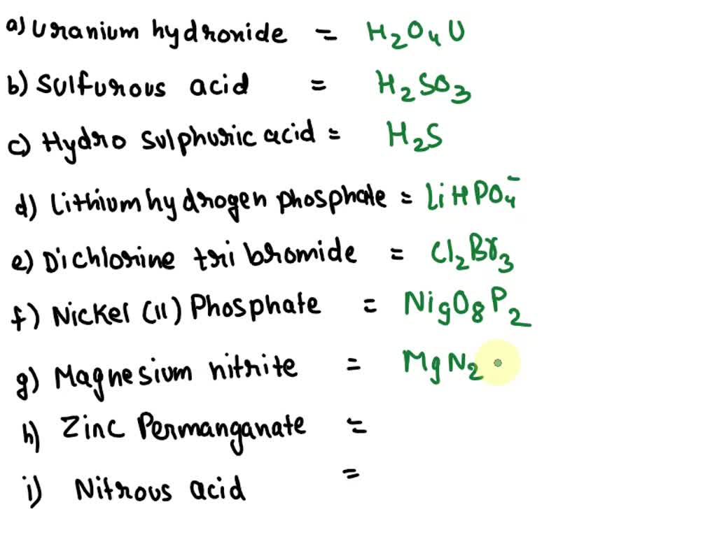 Solved Texts 1 Write The Formulas For The Following Compounds 4x1pt A Potassium Nitride 7435