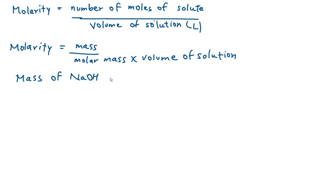 SOLVED: How many grams of NaOH (MW = 40.0) are there in 350.0 mL ofa 0.