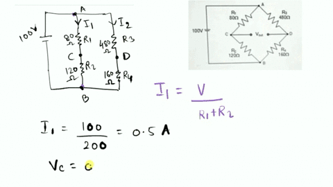 questonm-13-poanu-the-following-unbalanced-wheatstone-bridge-is-constructed-calculate-thc-output-voltage-across-points-c-and-d-and-the-value-of-resistor-r-requircd-to-balance-tha-bridge-circ-32399