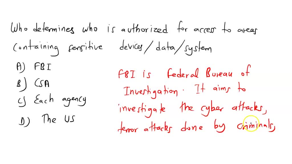 Who Determines Who Is Authorized For Access To Areas Containing ...