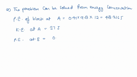 90_-the-figure-shows-041-kg-block-sliding-from-a-to-b-along-frictionless-surface_-when-the-block-reaches-b-it-continues-t0-slide-along-the-horizontal-surface-bc-where-the-kinetie-frietional-04125