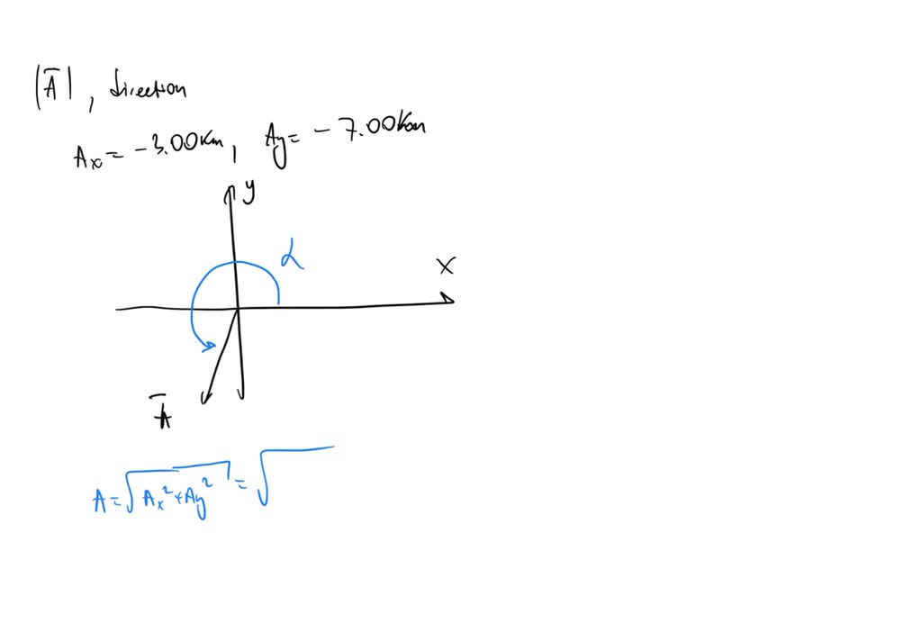 SOLVED: In each of the cases that follow, the components of a vector A⃗ ...