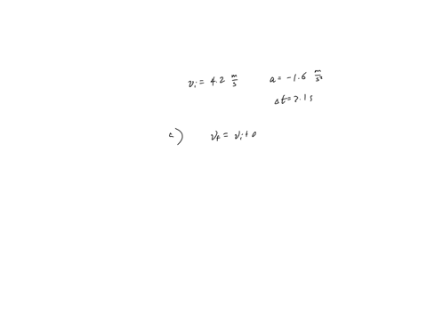 a-runner-moving-with-an-initial-velocity-of-42-ms-slows-down-at-a-constant-rate-of-16-ms2-over-a-period-of-21-seconds-a-what-is-her-velocity-at-the-end-of-this-time-b-what-distance-does-she-16736