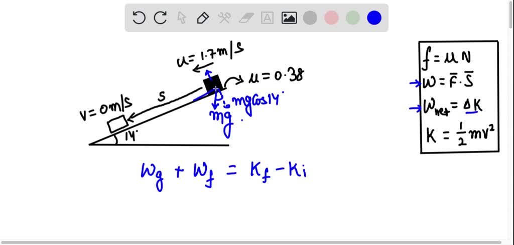 SOLVED: box is sliding down an incline tilted at an angle 14.08 above ...