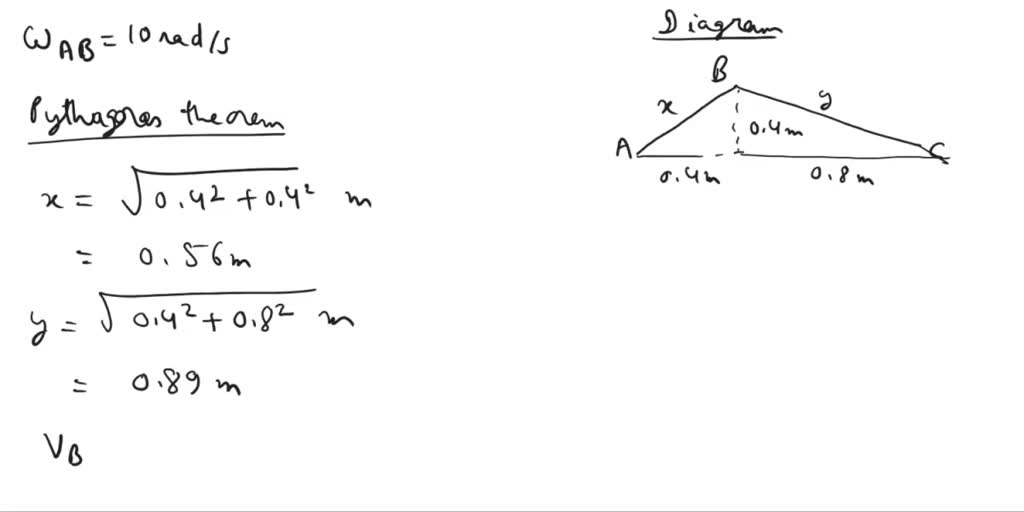 SOLVED: Bar AB rotates with a clockwise angular velocity of 10 rad/s ...