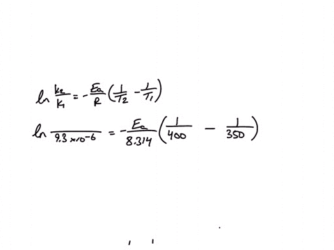the-reaction-2noclg-2nog-cl2g-has-rate-constant-values-for-the-reaction-of-nocl-of-93x10-6s-1-at-350k-and-69x10-4s-1-at-400k-calculate-activation-energy-for-the-reaction-48064