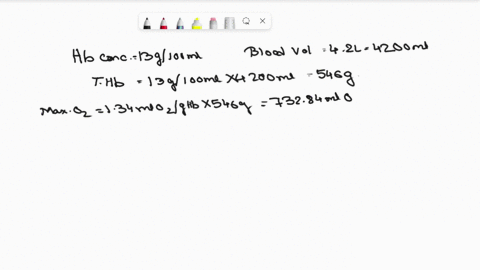Cao2 is arterial oxygen content and reflects the total...