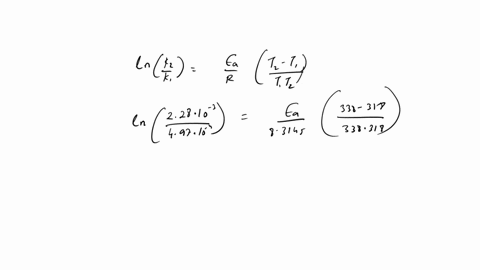 the-rate-constants-for-the-first-order-decomposition-of-a-compound-are-522-104-s1-at-43c-and-291-103-s1-at-62c-what-is-the-value-of-the-activation-energy-for-this-reaction-r-831-jmol-k-13669