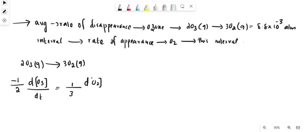 SOLVED: The Average Rate Of Disappearance Of Ozone In The Reaction 2O3 ...