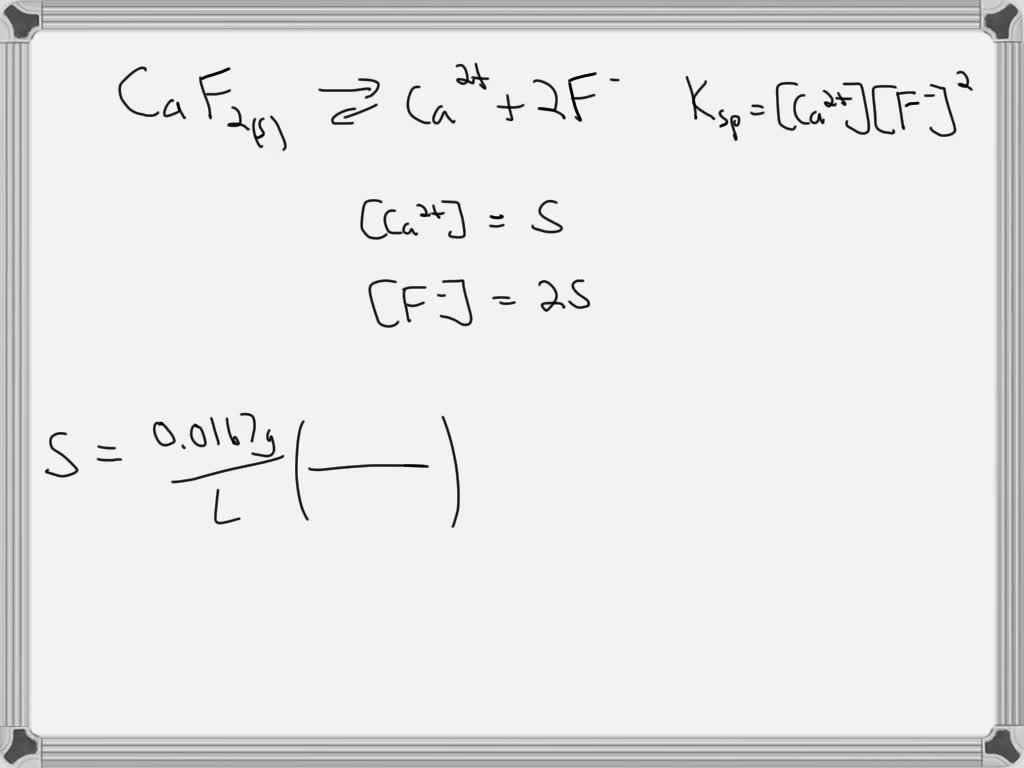 SOLVED One liter of saturated calcium fluoride solution contains 0.