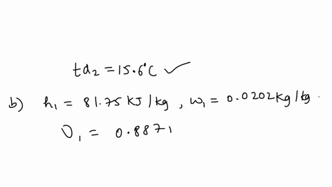 the-atmospheric-air-at-300c-dbt-and-75-relative-humidity-enters-a-cooling-coil-at-the-rate-of-200-m3min-the-coil-dew-point-temperature-is-140c-and-bpf-of-the-coil-is-01-determine-a-the-tempe-51824