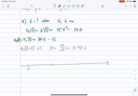 the-position-of-a-particle-is-given-by-the-function-x5t36t212m-where-t-is-in-s-a-at-what-time-does-the-particle-reach-its-minimum-velocity-express-your-answer-to-two-significant-figures-and-96441