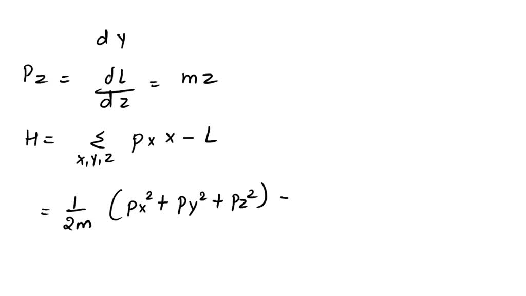 Solved Use The Hamiltonian Method To Find The Equation Of Motion Of A