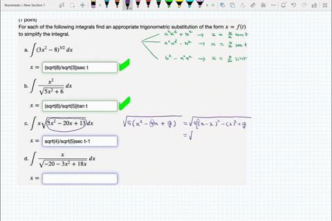 point-for-each-of-the-following-integrals-find-an-appropriate-trigonometric-substitution-of-the-form-x-ft-to-simplify-the-integral-f-ex-832-dx-x-sqrt8sqrt3sec-t-x2-dx-vsx2-6-b-x-sqrt6sqrtsta-70305