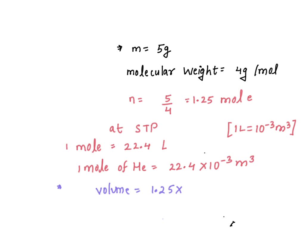 SOLVED If 5 g of liquid helium is converted into a gas at standard temperature and pressure
