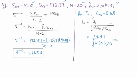 1-statistics-a-find-the-estimate-of-the-variance-in-this-case-s-xy-1018-z1-1497-n-20-s-yy-17337-b-calculate-the-statistical-value-of-t0-with-the-previous-data-where-sxx-068-c-estimate-the-su-13618