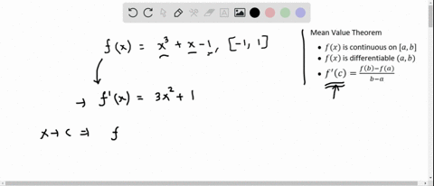 for-the-function-23-x-1-on-the-interval-11-verify-that-the-function-satifies-the-conditions-on-the-mean-value-theorem-then-find-the-values-of-c-which-satisfy-the-conclusion-of-the-mean-value-82568