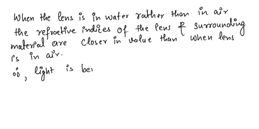 SOLVED When a converging lens is immersed in water, does its focal