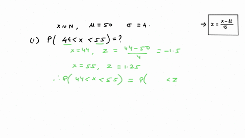 17-a-normal-distribution-has-a-mean-of-50-and-standard-deviation-of-4-compute-the-probability-of-a-value-between-440-and-550-compute-the-probability-of-a-value-greater-than-550-compute-the-p-56336