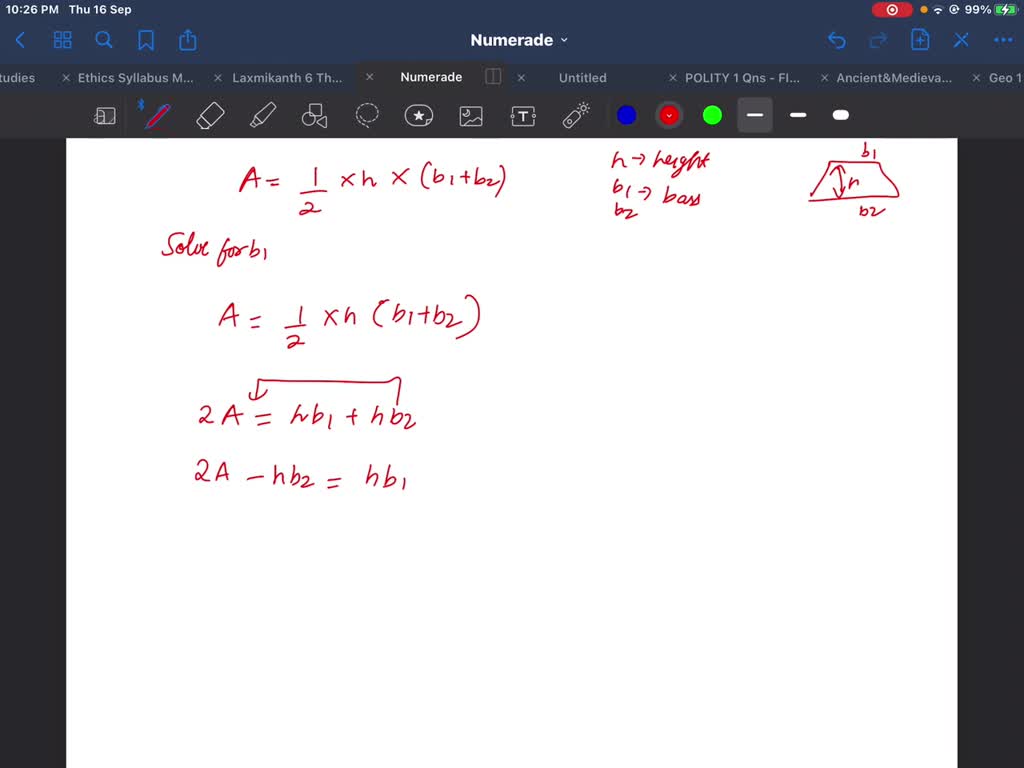 solved-the-formula-for-the-area-a-of-a-trapezoid-is-a-1-2-h-b1