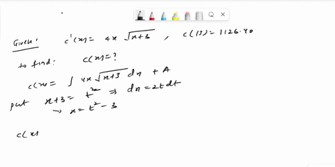 a-company-determines-that-its-marginal-cost-function-is-given-by-cprimex4-x-sqrtx3-find-the-total-co-70481