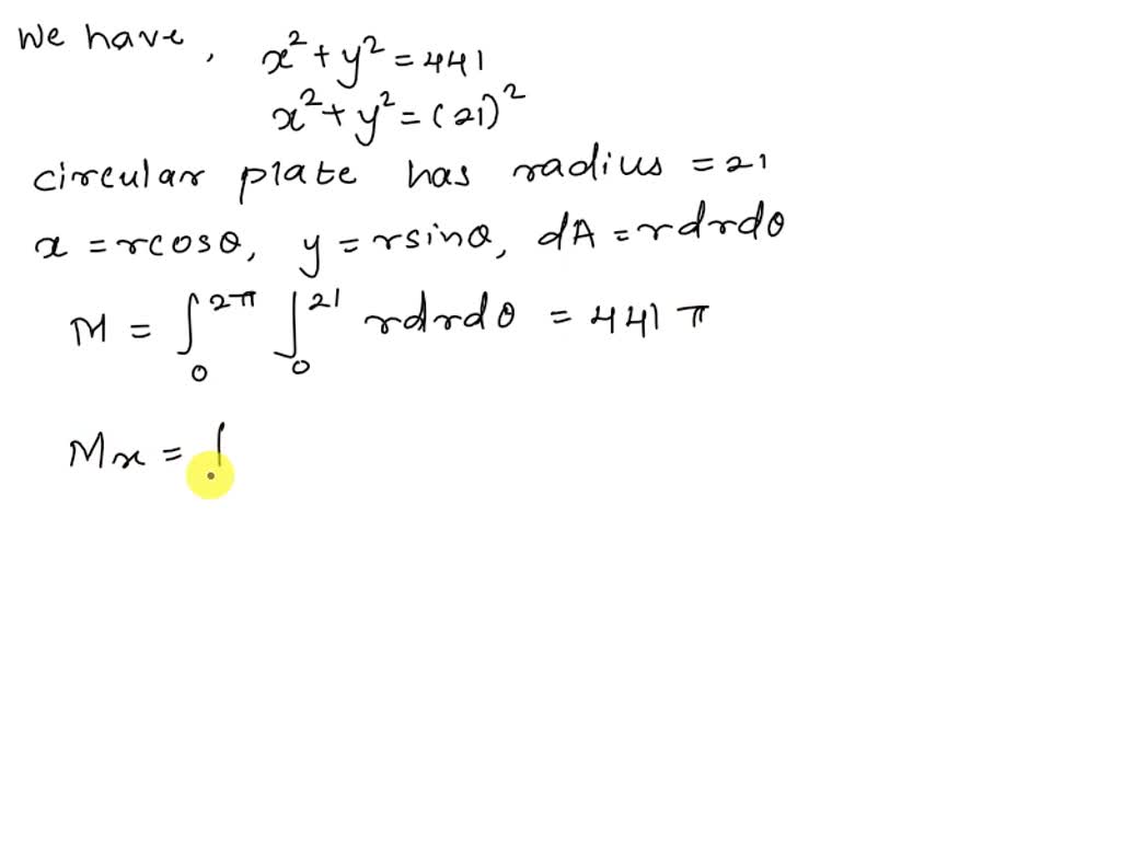 SOLVED: Find the centroid (center of mass of the following thin plate ...