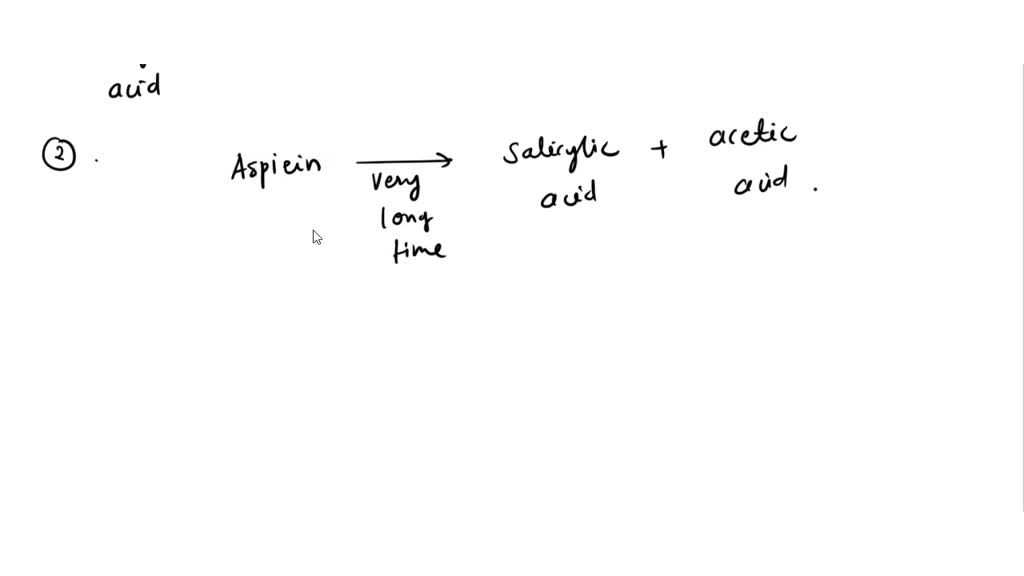 SOLVED 1. What type of reaction is the production of aspirin? 2. Why