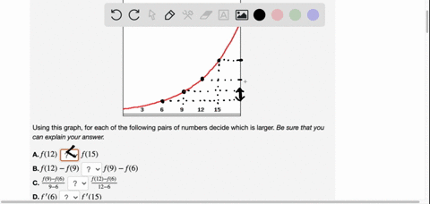 point-consider-the-graph-of-the-function-fx-shown-below-12-15-using-this-graph-for-each-of-the-following-pairs-of-numbers-decide-which-is-larger-be-sure-that-you-can-explain-your-answer-a-f1-44759