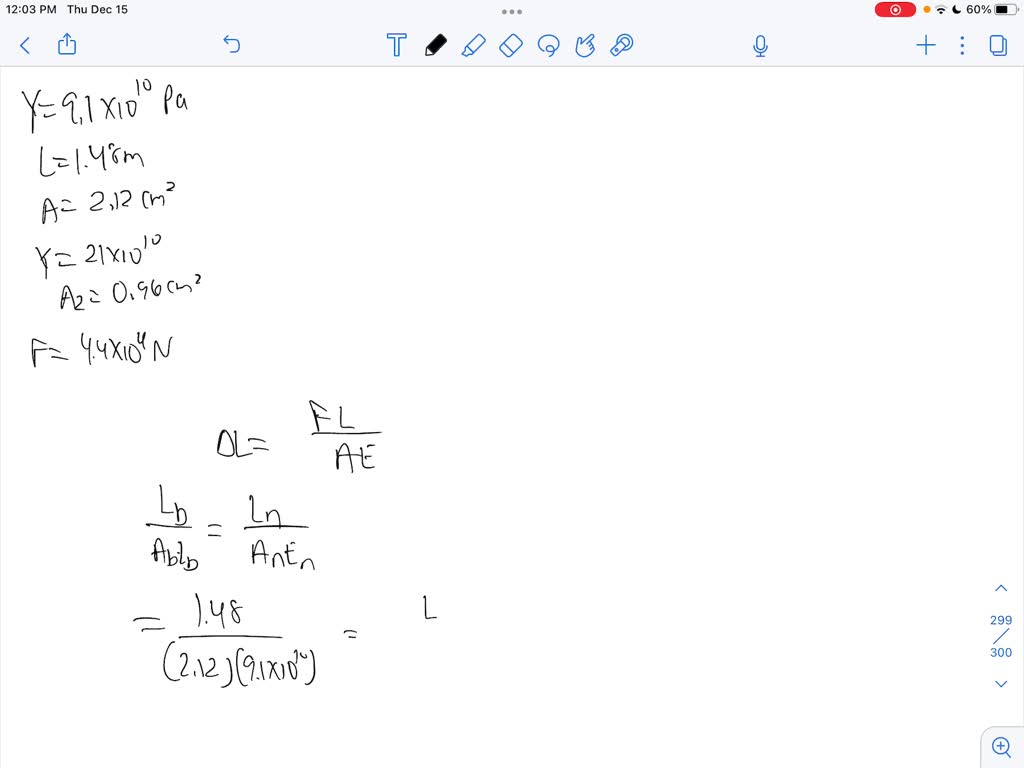 SOLVED A brass rod (Young's modulus = 9.1 × 1010 Pa) with a length of