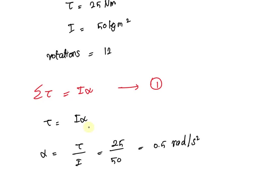 SOLVED Consider a motor that exerts a constant torque of 25.0 NÂ·m to