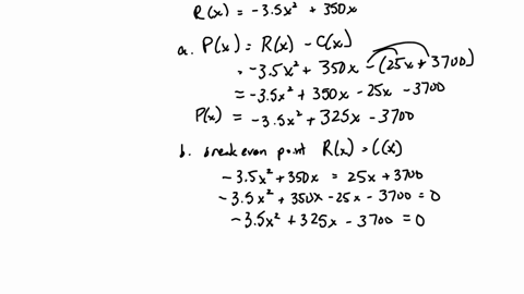 a-business-sells-items-according-to-the-following-cost-and-revenue-functions-c25x3700-rx-35x2350x-afind-the-profit-function-px-b-how-many-items-should-be-sold-to-break-evenround-to-the-neare-94516