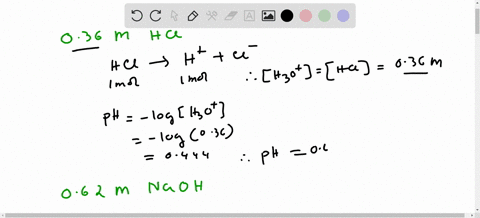 what-is-the-ph-of-a-solution-of-036-m-hcl-062-m-naoh-and-015-m-hno3-80799