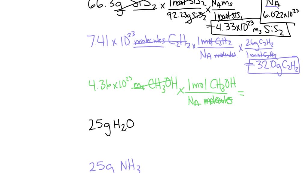 SOLVED Convert 66.3 grams of SiS2 to molecules. Convert 7.41 x 10^23