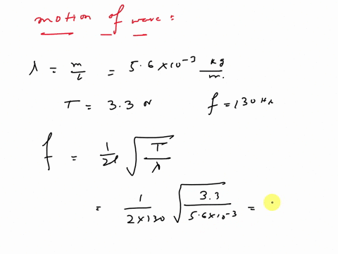 problem-a-string-is-fixed-at-both-ends-and-is-vibrating-at-30-hz-as-the-figure-above-shows-this-is-the-third-harmonic-frequency-the-linear-density-of-the-string-is-56x-10-and-it-is-under-ten-31186