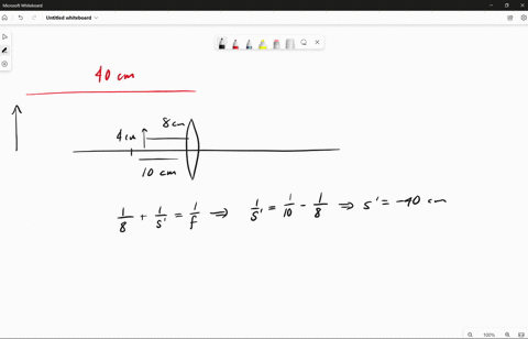 a-40-cm-tall-object-is-placed-80-cm-in-front-of-converging-lens-of-focal-length-10-cm-a-calculate-the-image-distance-use-lens-equation-no-credit-for-ray-diagram-solution-b-calculate-the-imag-34248