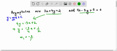 the-eccentricity-of-the-hyperbola-whose-asymptotes-are-3x-4y-2-and-4x-3y-5-0-is-a-1-b-2-c-5-d-none-of-these-86675