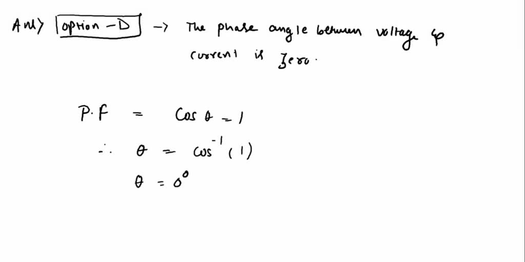 SOLVED The Power Factor of an AC circuit is the cosine of the angle