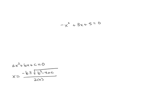 consider-the-following-quadratic-equationx23x50-step-1-of-2-find-the-values-of-a-b-and-c-that-should-be-used-in-the-quadratic-formula-to-determine-the-solution-of-the-quadratic-equation