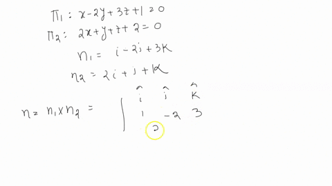 consider-the-planes-1-x-2y-3z-1-0-and-2-2x-y-z-2-0-a-let-l-be-the-line-of-intersection-of-1-and-2-find-parametric-equations-for-the-line-passing-through-4-3-2-which-is-parallel-to-l-b-find-t-93181