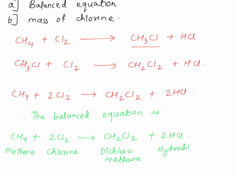 dichloromethane-ch2cl2-is-used-to-decaffeinate-coffee-beans-and-is-prepared-by-reacting-methane-ch4-with-chlorine-a-second-product-hydrogen-chloride-is-also-formed-during-the-reaction-first-50717