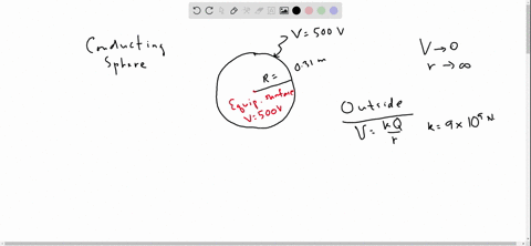 a-31-cm-diameter-conducting-sphere-is-charged-to-500-v-relative-to-v0-at-r