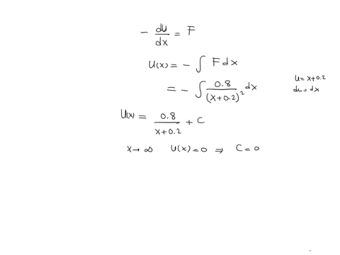 2-a-conservative-force-acting-in-mathrmx-direction-has-a-magnitude-defined-by-the-function-fxc-leftxx_0right2-where-c0800-mathrmn-cdot-mathrmm2-and-x_00200-mathrmm-a-determine-the-potential-energy-fun